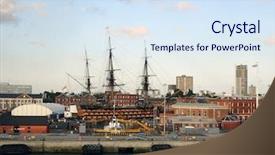  Presentation with british - Slides consisting of british royal navy - hms victory in the historic background and a sky blue colored foreground