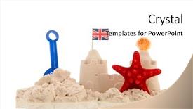  Presentation with india pakistan flags - Colorful PPT layouts enhanced with british sandcastle with red toys backdrop and a white colored foreground