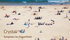  Presentation with holiday destination - PPT theme with british seaside - summer holiday destination background and a lemonade colored foreground