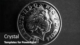  Presentation with black queen - Presentation theme featuring british-silver-penny-coin background and a dark gray colored foreground