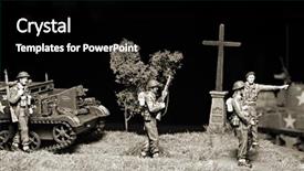  Presentation with soldiers - Colorful presentation theme enhanced with british soldiers in france - plastic backdrop and a black colored foreground