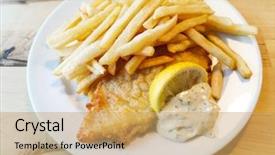  Presentation with british - PPT theme enhanced with british traditional fish and chips background and a yellow colored foreground
