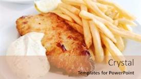  Presentation with fish and chips - Presentation with british-traditional-fish-and-chips background and a coral colored foreground