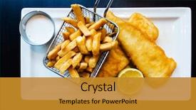  Presentation with fish and chips - Audience pleasing presentation consisting of british traditional fish and chips backdrop and a gold colored foreground