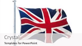  Presentation with pole - Slide set consisting of british-uk-flag-on-pole background and a white colored foreground