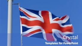  Presentation with give - Beautiful slide deck featuring british union flag on a flagpole flutters in the wind this has been shot with a slow shutterspeed to give a sense of movement backdrop and a teal colored foreground