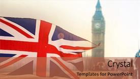  Presentation with union jack - Presentation featuring british union jack flag background and a red colored foreground