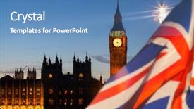  Presentation with union jack - Slide set consisting of british union jack flag background and a teal colored foreground