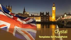  Presentation with leave - Amazing presentation design having british union jack flag backdrop and a tawny brown colored foreground