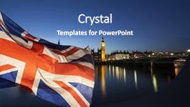  Presentation with union jack flag - Slide deck with british union jack flag background and a ocean colored foreground