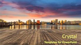  Presentation with canada - Beautiful PPT theme featuring science architecture - skyline of yaletown canada backdrop and a tawny brown colored foreground