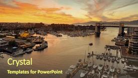  Presentation with apartment buildings - PPT theme featuring  background and a  colored foreground