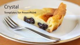  Presentation with pudding - Presentation theme consisting of brittany prune custard pudding cake background and a  colored foreground