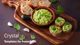  Presentation with broad - Slides enhanced with broad-bean-hummus-with-fresh background and a tawny brown colored foreground