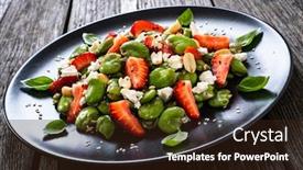  Presentation with broad - Amazing presentation having broad-beans-salad-with-feta backdrop and a wine colored foreground