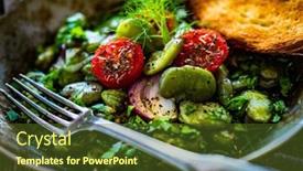  Presentation with broad - Presentation theme featuring broad-beans-with-cherry-tomatoes background and a tawny brown colored foreground