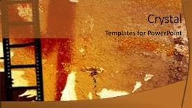  Presentation with film strip - PPT theme enhanced with broad sheet - great film strip for textures background and a gold colored foreground