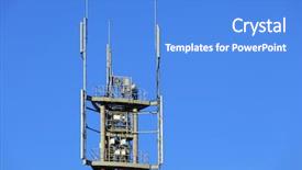  Presentation with broadcast - Slide deck with broadcast tower background and a teal colored foreground