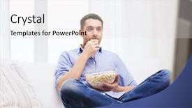  Presentation with protein scoop sports nutrition food - Slide set with broadcasting free - sports food happiness and people background and a light gray colored foreground