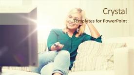  Presentation with broadcasting - Slides enhanced with broadcasting free - television leisure and people concept background and a cream colored foreground