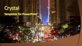  Presentation with busy street - Amazing theme having broadway - busy 42nd street traffic backdrop and a wine colored foreground