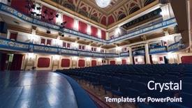 Presentation with empty stage - Amazing PPT layouts having broadway - empty theater stage curtain backdrop and a navy blue colored foreground