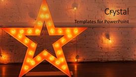  Presentation with broadway - Slides with broadway - golden star with bulbs background and a red colored foreground