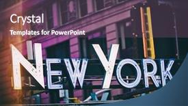  Presentation with neon - Theme enhanced with broadway - new york signage made background and a violet colored foreground