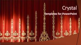  Presentation with theater curtain - Audience pleasing slides consisting of broadway - red and gold stage theater backdrop and a wine colored foreground