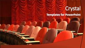  Presentation with broadway - Slide set consisting of broadway - row of seats background and a crimson colored foreground