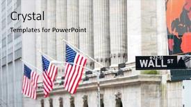  Presentation with wall street - Audience pleasing presentation theme consisting of broadway - wall street sign in new backdrop and a light gray colored foreground