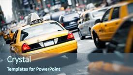  Presentation with broadway - Colorful presentation enhanced with broadway - yellow taxi in new york backdrop and a ocean colored foreground