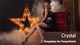  Presentation with sexy girl - PPT layouts consisting of broadway - young beautiful sexy girl background and a tawny brown colored foreground