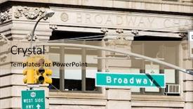  Presentation with broadway - Cool new presentation design with broadway manhattan new york city backdrop and a coral colored foreground