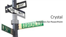  Presentation with new york - Colorful PPT theme enhanced with broadway sign in manhattan new backdrop and a white colored foreground