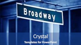  Presentation with broadway - Audience pleasing PPT theme consisting of broadway sign with added vignette backdrop and a ocean colored foreground