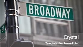  Presentation with broadway - Theme enhanced with broadway street sign in new background and a gray colored foreground