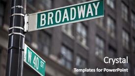  Presentation with broadway - Slide deck consisting of broadway street sign in new background and a dark gray colored foreground