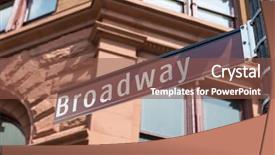  Presentation with broadway - Beautiful PPT layouts featuring broadway street sign in soho backdrop and a tawny brown colored foreground