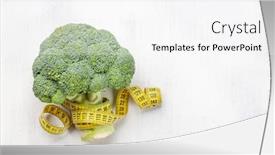  Presentation with weigh loss - Slide deck having broccoli-and-tape-measure-healthy background and a white colored foreground