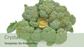  Presentation with green fresh food - Amazing slide deck having broccoli-as-baby-food-healthy backdrop and a seafoam green colored foreground