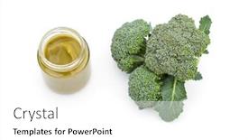  Presentation with fresh green broccoli - Beautiful PPT layouts featuring broccoli-as-baby-food-healthy backdrop and a white colored foreground
