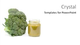  Presentation with fresh green broccoli - Slide deck enhanced with broccoli-as-baby-food-healthy background and a white colored foreground