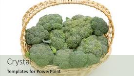  Presentation with fresh green broccoli - Audience pleasing slide deck consisting of broccoli-in-a-basket-green backdrop and a seafoam green colored foreground