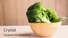  Presentation with bowl - Slide deck featuring broccoli in a bowl background and a lemonade colored foreground