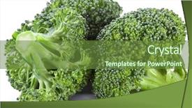  Presentation with spinach lettuce berries mushrooms broccoli - Colorful PPT theme enhanced with broccoli on a white background backdrop and a  colored foreground