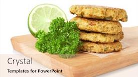  Presentation with lime - Amazing theme having broccoli-pancakes-served-with-lime backdrop and a coral colored foreground