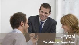  Presentation with real estate prices - Beautiful theme featuring brochure 3 - friendly male real estate agent backdrop and a  colored foreground