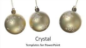  Presentation with gold - Presentation theme with brochure 3 - hanging gold christmas ball background and a  colored foreground