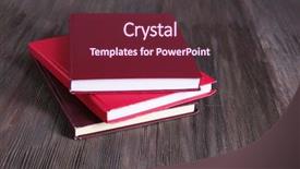  Presentation with brochure - Slide set with brochure 3 - three colorful books on wooden background and a tawny brown colored foreground